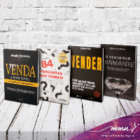 Preparamos um combo com 4 super livros de vendas!  Tudo o que você precisa saber sobre vendas você vai encontrar nestes 4 livros:  - Livro "Venda Sustentável"  - Livro "84 Perguntas que Vendem"  - Livro "O Vendedor Diamante"  - Livro "VENDER"